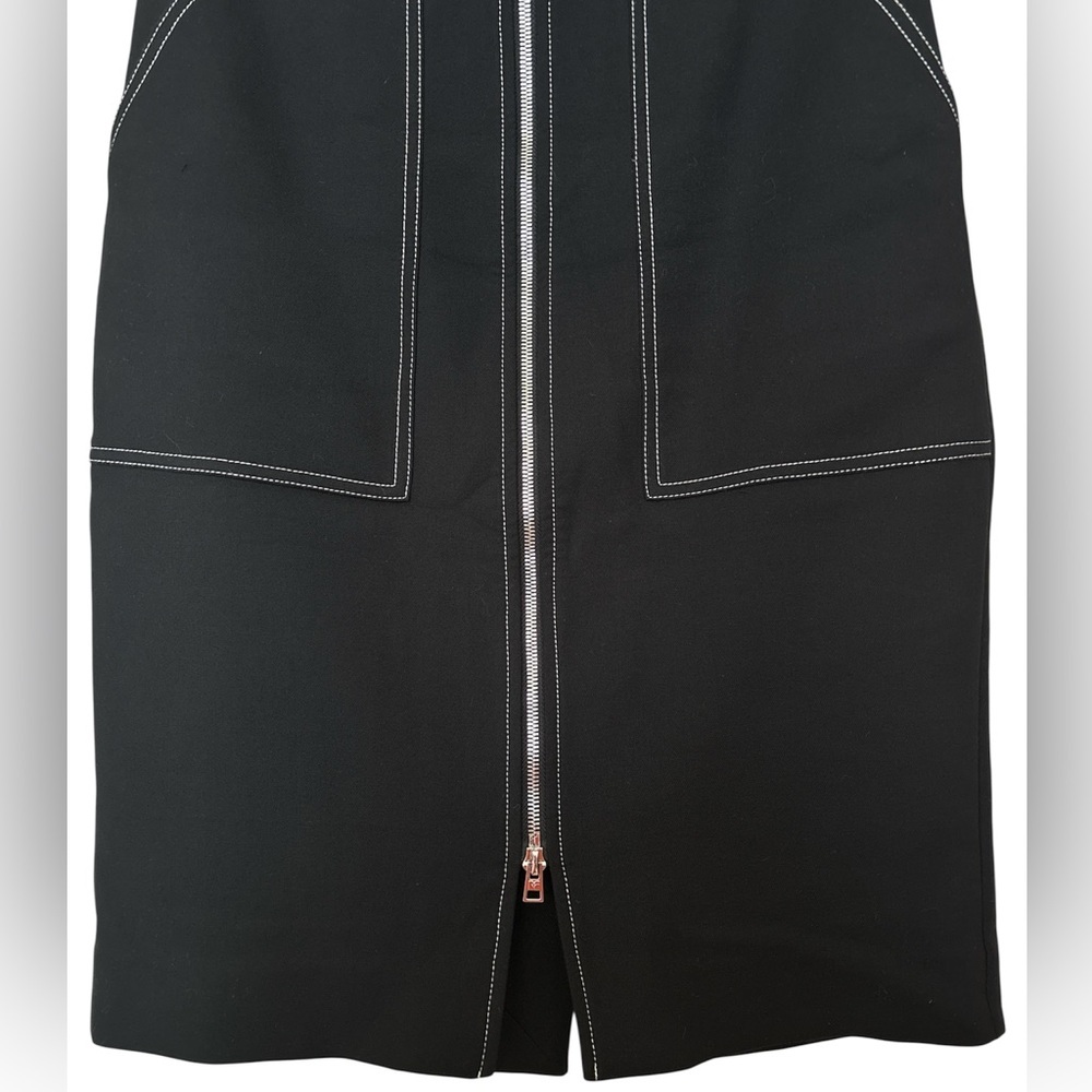 Diane Von Furstenberg Black Pencil Skirt with Front Zipper - Picture 8 of 10